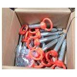 Heavy-Duty Ring Anchor Pins with Safety Clips, box of 12