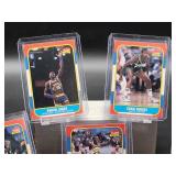 (5) Assorted Vintage 1986-87 Fleer Basketball Rookie Cards