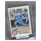Vintage 1983 Fleer Baseball Chicago Cubs HOF Great "Ryne Sandberg" Rookie Card #507