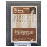 Vintage 1983 Fleer Baseball Chicago Cubs HOF Great "Ryne Sandberg" Rookie Card #507