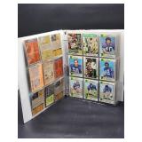 Binder with Assorted Vintage Minnesota Vikings Football Cards and Minnesota North Star Hockey Cards