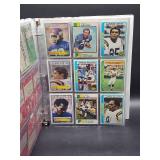Binder with Assorted Vintage Minnesota Vikings Football Cards and Minnesota North Star Hockey Cards