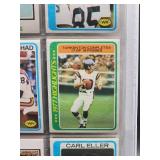 Binder with Assorted Vintage Minnesota Vikings Football Cards and Minnesota North Star Hockey Cards