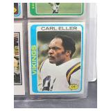 Binder with Assorted Vintage Minnesota Vikings Football Cards and Minnesota North Star Hockey Cards