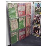 Binder with Assorted Vintage Minnesota Vikings Football Cards and Minnesota North Star Hockey Cards