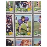 Binder with Assorted Vintage Minnesota Vikings Football Cards and Minnesota North Star Hockey Cards