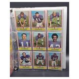 Binder with Assorted Vintage Minnesota Vikings Football Cards and Minnesota North Star Hockey Cards