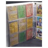 Binder with Assorted Vintage Minnesota Vikings Football Cards and Minnesota North Star Hockey Cards