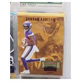 Binder with Assorted Vintage Minnesota Vikings Football Cards and Minnesota North Star Hockey Cards