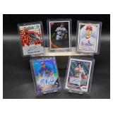 (5) Assorted MLB Auto Rookie Baseball Cards