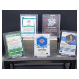 (4) Assorted NBA Oklahoma Thunder Player Cards and (1) Auto Card