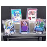 (2) Assorted NFL Auto/Jersey Patch Cards & (3) Assorted NFL Jersey Patch Cards