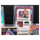 (2) Assorted NFL Auto/Jersey Patch Cards & (3) Assorted NFL Jersey Patch Cards