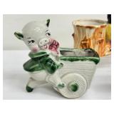 Collection of 5 Vintage Ceramic Animal Planters