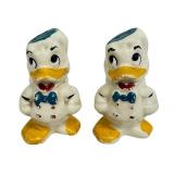 1940s Vintage Donald Duck Ceramic Salt and Pepper Shakers