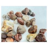 Collection of Rough Agate and Jasper Stones for Tumbling or Craft Use