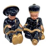 Set of 4 Asian-Inspired Vintage Ceramic Salt and Pepper Shaker Pairs