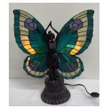 Meyda Tiffany Style Stained Glass Butterfly Fairy Lamp