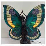 Meyda Tiffany Style Stained Glass Butterfly Fairy Lamp