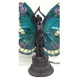 Meyda Tiffany Style Stained Glass Butterfly Fairy Lamp