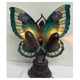 Meyda Tiffany Style Stained Glass Butterfly Fairy Lamp