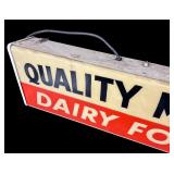 Vintage Light-Up Quality Meats Dairy Foods Sign