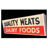 Vintage Light-Up Quality Meats Dairy Foods Sign