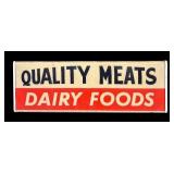 Vintage Light-Up Quality Meats Dairy Foods Sign