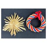 Scandinavian Straw and Wood Christmas Ornaments Collection