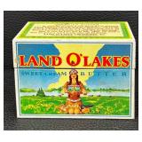 Vintage Land O Lakes Metal Recipe Box and Tray