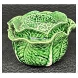 Set of Portuguese Cabbage Majolica Platter, Bowls, and Covered Dish by Faiancas Belo, Freeman and More