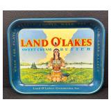Vintage Land O Lakes Sweet Cream Butter Metal Tray and Recipe Box