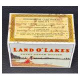 Vintage Land O Lakes Sweet Cream Butter Metal Tray and Recipe Box