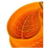 Royal Haeger Vintage Orange Leaf Serving Platter with Handle