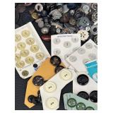 Large Collection of Vintage Buttons Assorted Styles and Colors