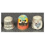 Assorted Decorative Thimble Collection Ceramic and Metal Designs