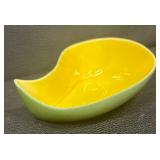 Set of 2 Vintage Redwing Pottery Bowls Yellow and Green 8.5 Inch