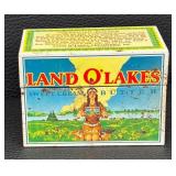 Vintage Land O Lakes Metal Recipe Box and Advertising Tray