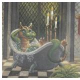 Framed Randal Spangler Limited Edition Print "Moonlight Bath"