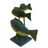 Handcrafted Wooden Fish Decor with Colorful Design