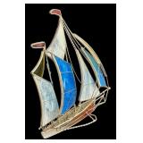 Stained Glass Sailboat Decor