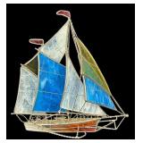 Stained Glass Sailboat Decor
