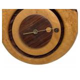 Handcrafted Wooden Wall Clock with Inlay Design
