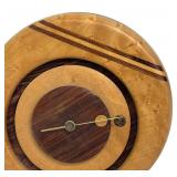 Handcrafted Wooden Wall Clock with Inlay Design