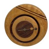 Handcrafted Wooden Wall Clock with Inlay Design