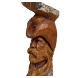 Doug Hicks Wood Hand Carving of Bearded Man