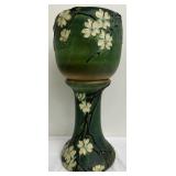 Antique Roseville Pottery Dogwood Jardiniere and Pedestal Set