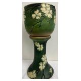 Antique Roseville Pottery Dogwood Jardiniere and Pedestal Set