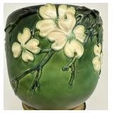 Antique Roseville Pottery Dogwood Jardiniere and Pedestal Set