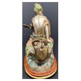 C. M. Russell Signed Bronze Sculpture Girl on Boat